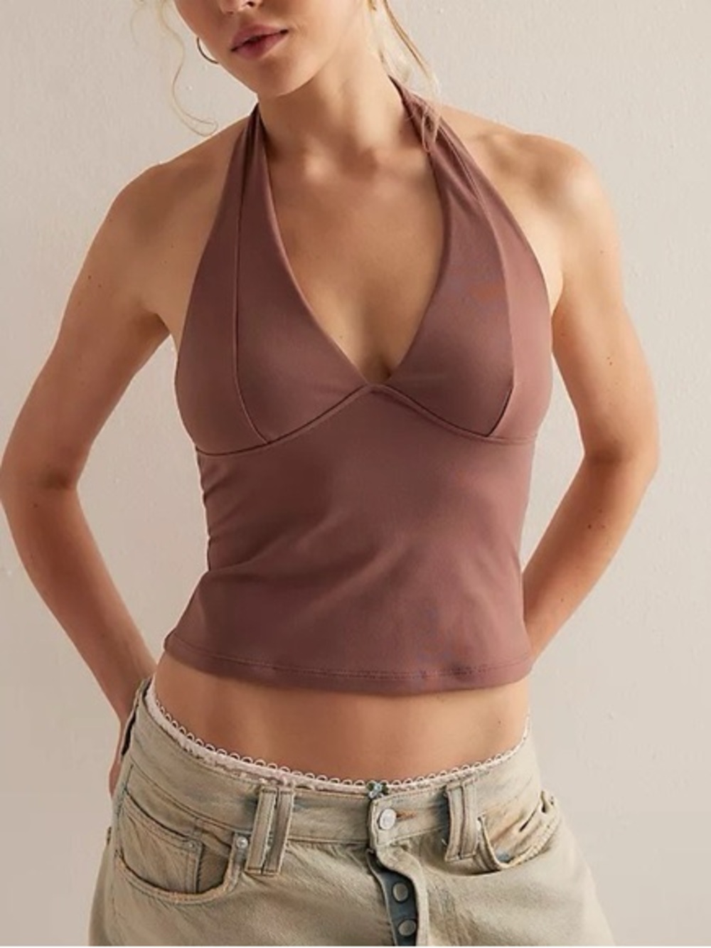 Free People Have it All Halter Tank Top Size Large